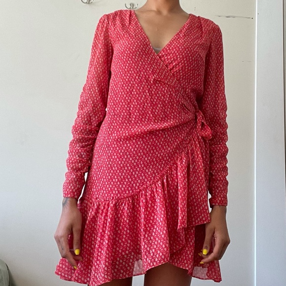 All Saints red heart V-cut dress - Picture 2 of 3